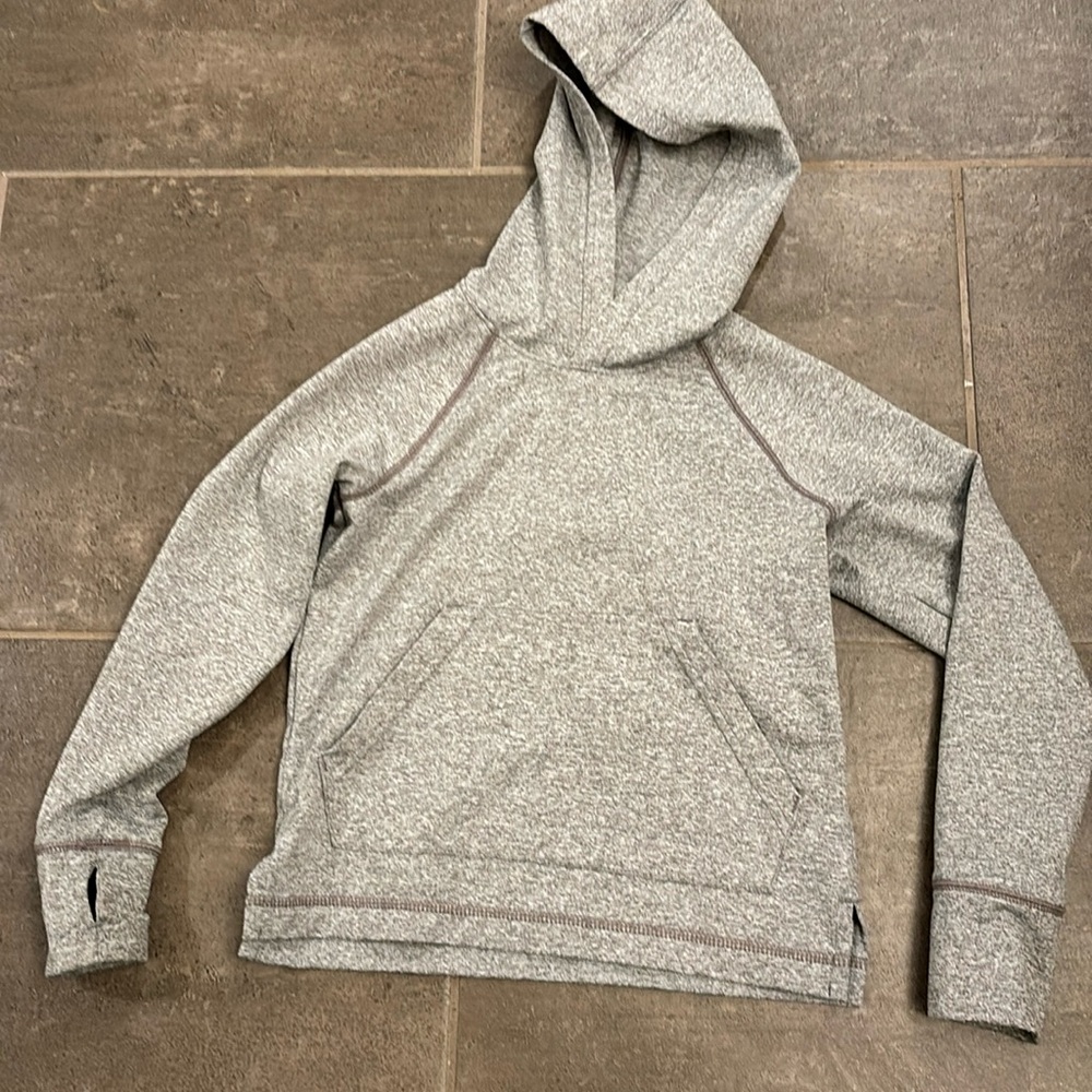 Primary grey flex knit pullover hoodie size 4-5